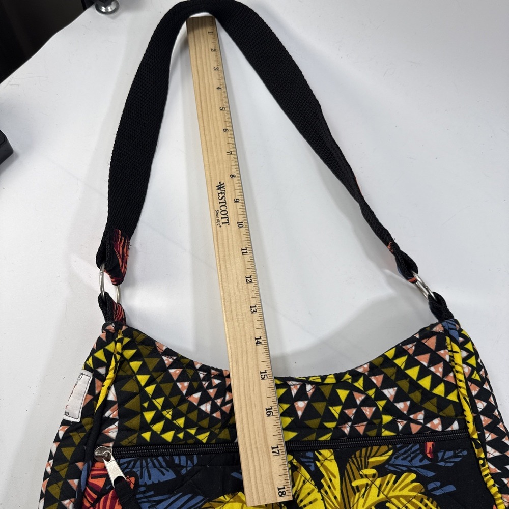 Bagamoyo quilted shoulder purse tropical palm leaf print - Picture 5 of 8